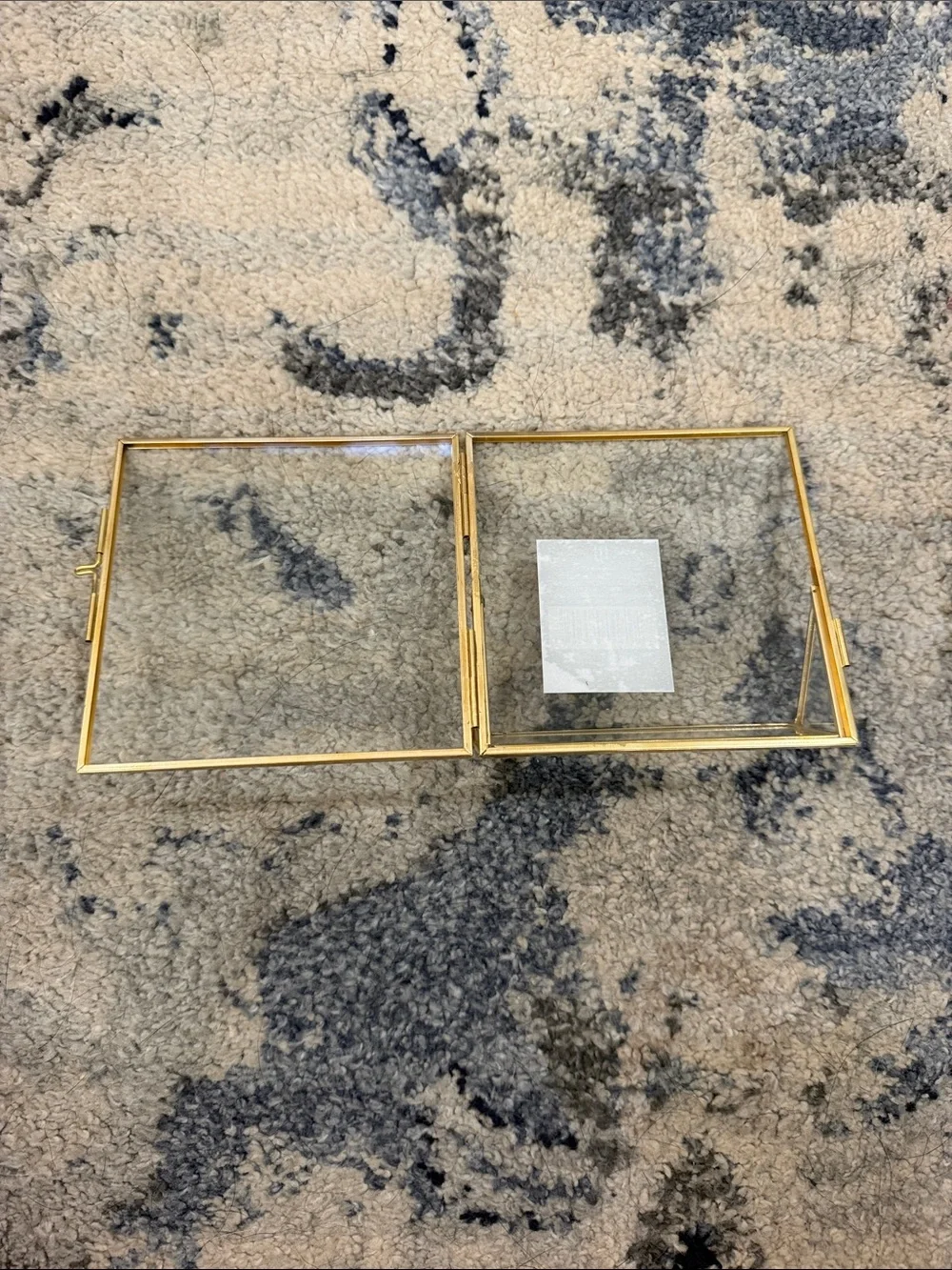 Gold Glass Square Floating Photo Frame by Home Accents